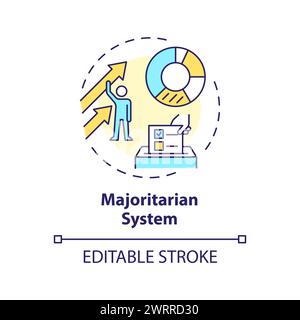 Majoritarian system multi color concept icon Stock Vector