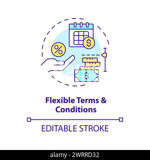 Flexible terms and conditions multi color concept icon Stock Vector