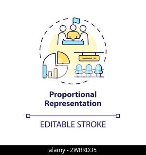 Proportional representation multi color concept icon Stock Vector