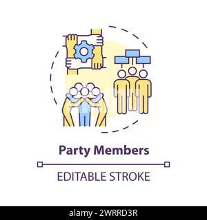 Political party members multi color concept icon Stock Vector