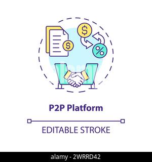 P2P platform multi color concept icon Stock Vector