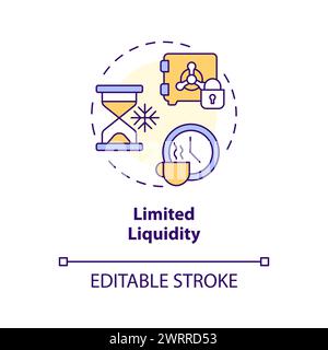 Limited liquidity multi color concept icon Stock Vector