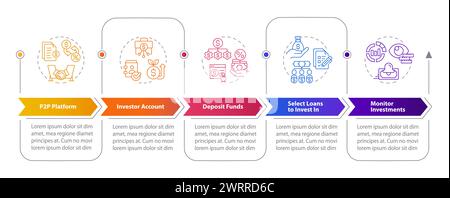 Lending for investors rectangle infographic template Stock Vector