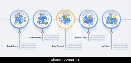 Disadvantages P2P loans circle infographic template Stock Vector
