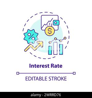 Interest rate multi color concept icon Stock Vector