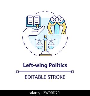 Left-wing politics multi color concept icon Stock Vector