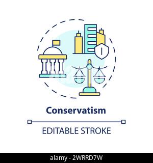Conservatism ideology multi color concept icon Stock Vector