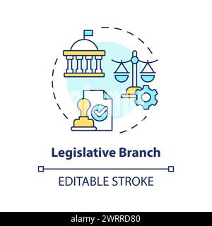 Legislative branch multi color concept icon Stock Vector