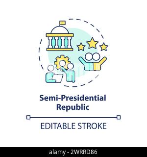 Semi-presidential republic multi color concept icon Stock Vector