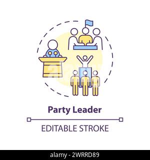 Party leader multi color concept icon Stock Vector