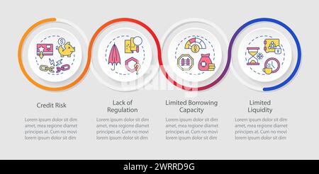 Disadvantages P2P loans loop infographic template Stock Vector