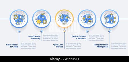 P2P for borrowers circle infographic template Stock Vector