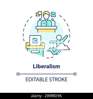 Liberalism ideology multi color concept icon Stock Vector