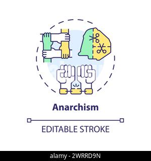Anarchism political movement multi color concept icon Stock Vector