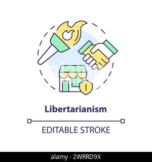 Libertarianism ideology multi color concept icon Stock Vector