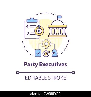 Political party executives multi color concept icon Stock Vector
