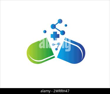 bio drug care technology logo designs for medical tech logo Stock Vector