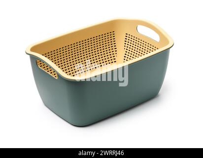Empty plastic fruit or bread basket on white background Stock Photo