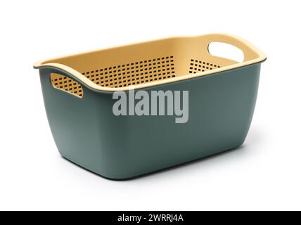 Empty plastic fruit or bread basket on white background Stock Photo