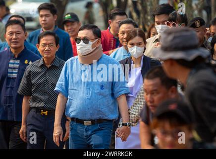 Thailand. 14th Mar, 2024. Former Thai Prime Minister Thaksin Shinawatra seen during his visit to the Royal Park Rajapruek in Chiang Mai. Thaksin Shinawatra began his first public appearances since leaving detention. Credit: SOPA Images Limited/Alamy Live News Stock Photo