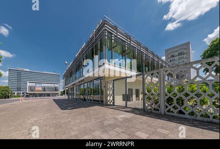 Cafe Moskau, Karl-Marx-Allee, East Berlin, Germany Stock Photo