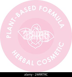 Plant based formula, herbal cosmetic package logo Stock Vector
