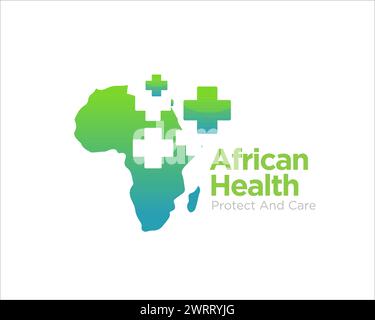 africa health protection logo designs for medical service and health clinic Stock Vector