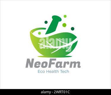 eco leaf pharmacy logo designs for medical clinic Stock Vector