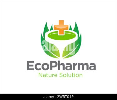 eco pharmacy for traditional medicine logo designs Stock Vector
