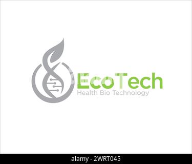 eco tech dna logo designs simple for medical research and laboratory logo Stock Vector