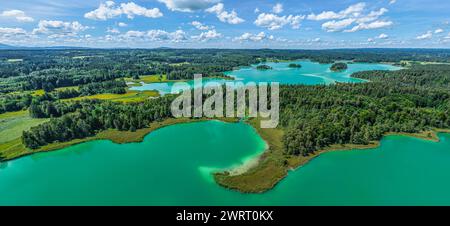 View of the idyllic landscape of the Osterseen, beautiful lakes south of Seeshaupt in the Bavarian Oberland Stock Photo