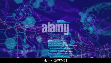 Image of scientific data processing and network of connections Stock Photo