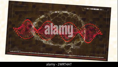 Image of brain over dna strand spinning Stock Photo