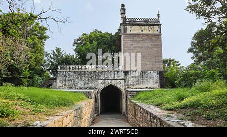 View of Gateway of Qutub Shahi Tombs, Hyderabad, Telangana, India. Stock Photo