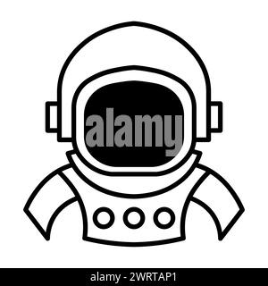 black vector astronaut icon on white background Stock Vector