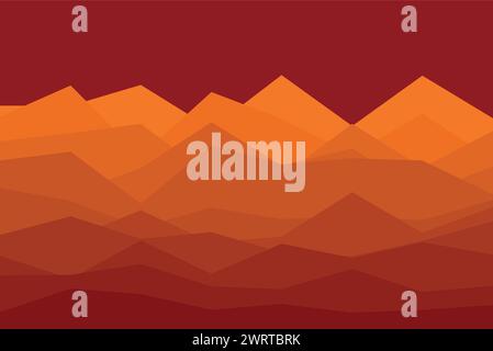 triangles low poly orange red abstract background wallpapxxer landcape mountain vector illustration Stock Vector