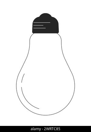 Lightbulb energy-saving black and white 2D line cartoon object Stock Vector