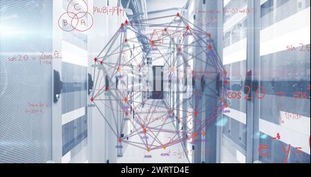 Digital image showcases global business connections and data processing network. Stock Photo