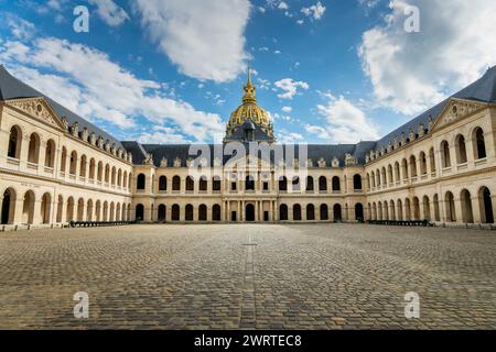 Court of honor of the Hotel des Invalides, famous monument in Paris, France Stock Photo
