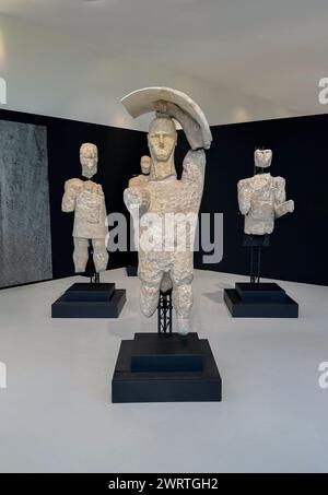 giants of monti prama - ancient nuragic sculptures found in the anecropolis of Mont'e Prama in Cabras in central Sardinia Stock Photo