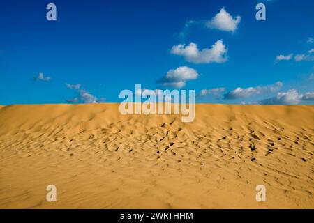 Sand dunes and blue sky, Praia da Bordeira, Carrapateira, Algarve, West Coast, Atlantic Ocean, Portugal Stock Photo