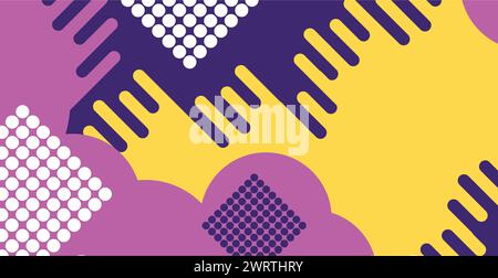 Colorful multicolored panoramic abstract background from different geometric shapes - Vector illustration Stock Vector