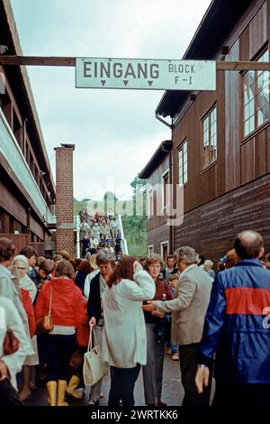Visitor, entrance, Karl May Festival, open-air theatre Elspe, Sauerland, North Rhine-Westphalia, Germany, June 1982, vintage, retro, old, historical Stock Photo