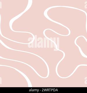 Seamless abstract pattern with squiggles and scribbles. Weaved curved lines. Chaotic ink scribbles decorative texture. Messy doodles, wavy and curly l Stock Vector