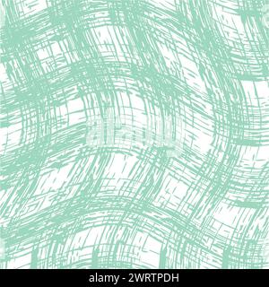 Vector hand drawn cute checkered pattern. Doodle Plaid wavy wide brush texture. Crossing squiggle lines. Abstract cute delicate pattern ideal for fabr Stock Vector