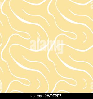 Seamless abstract pattern with squiggles and scribbles. Weaved curved lines. Chaotic ink scribbles decorative texture. Messy doodles, wavy and curly l Stock Vector