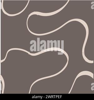 Seamless abstract pattern with squiggles and scribbles. Weaved curved lines. Chaotic ink scribbles decorative texture. Messy doodles, wavy and curly l Stock Vector