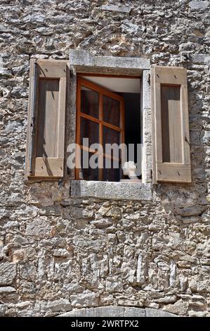 White ceramic head on a windowsill in France Stock Photo