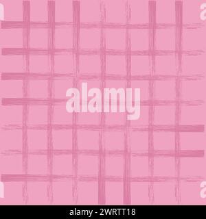 Vector hand drawn cute checkered pattern. Doodle Plaid geometrical simple texture. Crossing lines. Abstract cute delicate pattern ideal for fabric, te Stock Vector