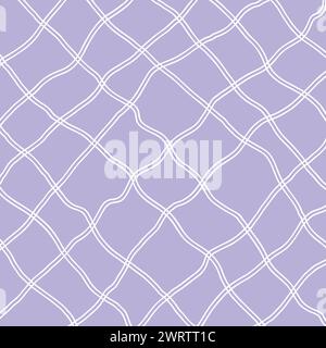 Vector hand drawn cute checkered pattern. Doodle Plaid geometrical simple texture. Crossing lines. Abstract cute delicate pattern ideal for fabric, te Stock Vector